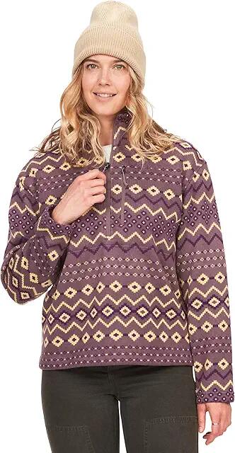 Marmot Heavyweight Drop Line Printed 1/2 Zip (Hazy Purple Diamond) Women's Clothing Cover