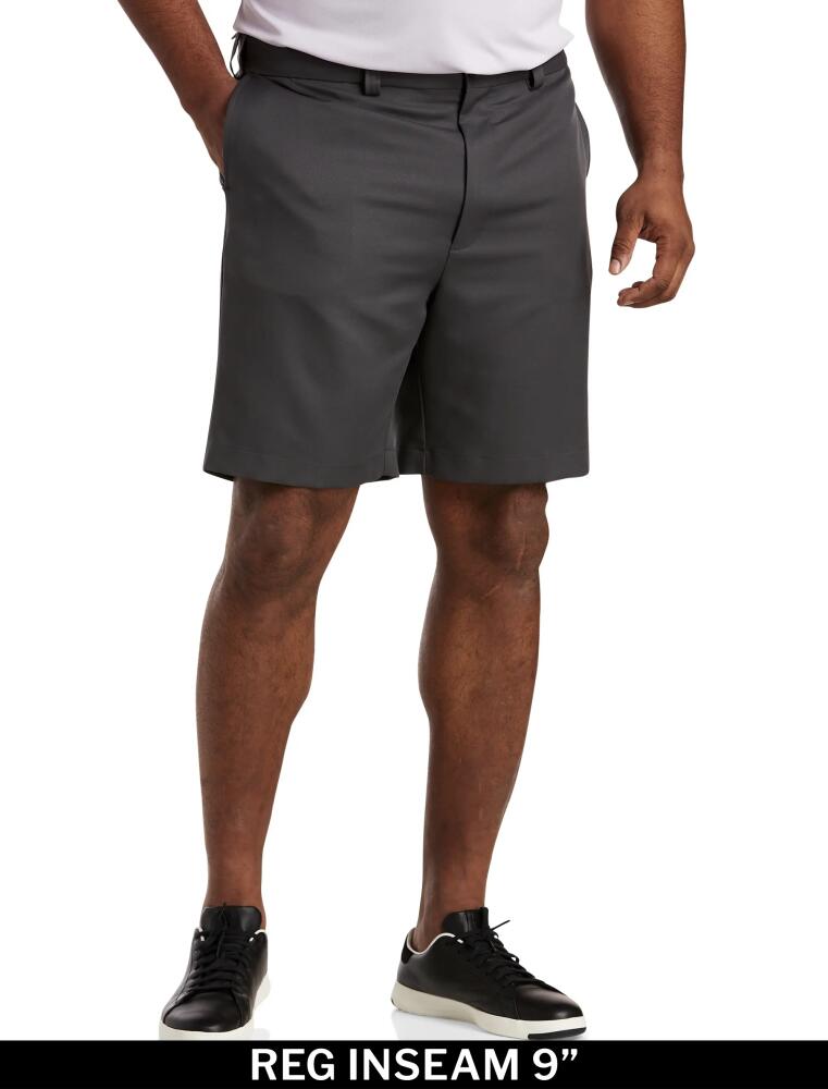 Oak Hill by DXL Waist-Relaxer Microfiber Shorts in Dark Grey Cover