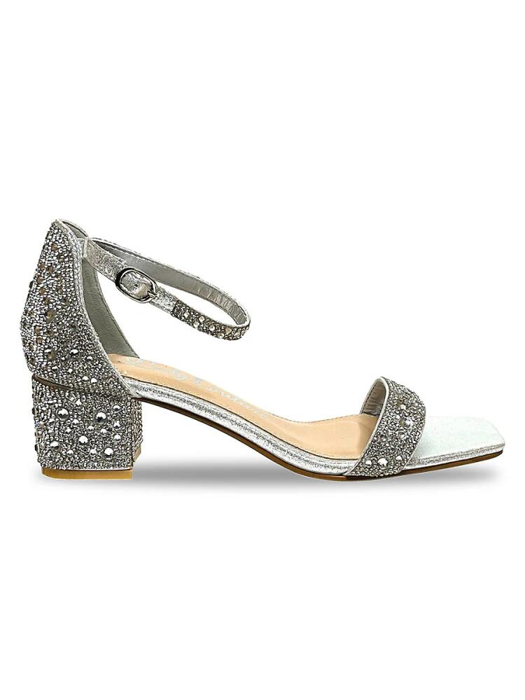 Lady Couture Women's Dazzle Embellished Ankle Strap Sandals - Silver Cover