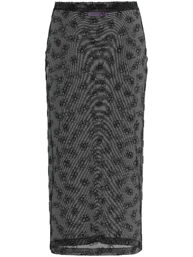 Margherita MACCAPANI embroidered semi-sheer overskirt - Black Cover