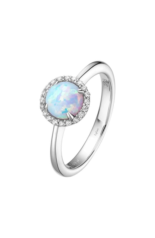 Lafonn Birthstone Halo Ring in October Opal /Silver Cover