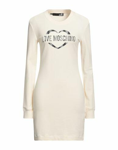 Love Moschino Woman Mini dress Cream Cotton, Modal, Elastane Cover