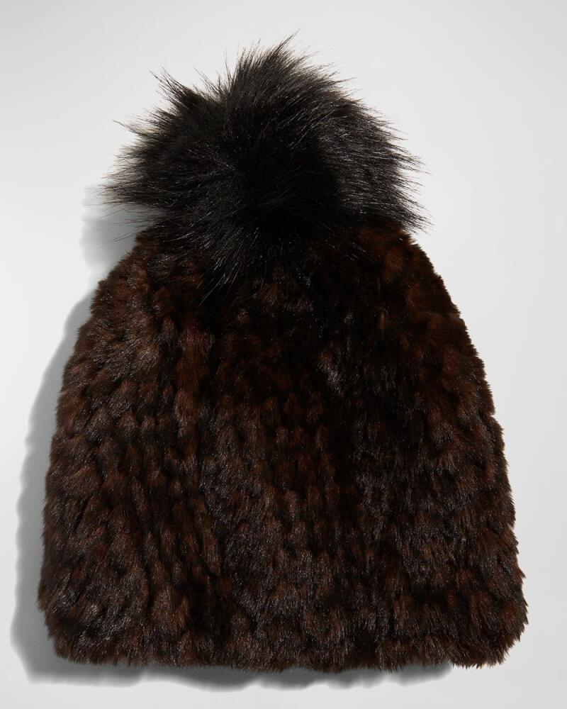 Fabulous Furs Knitted Faux Fur Beanie Cover