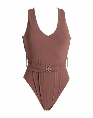 Tory Burch Woman One-piece swimsuit Brown Polyamide, Lycra Cover