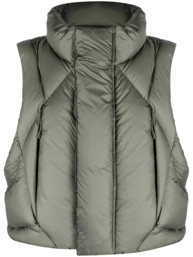 ENTIRE STUDIOS quilted high-neck gilet - Green Cover