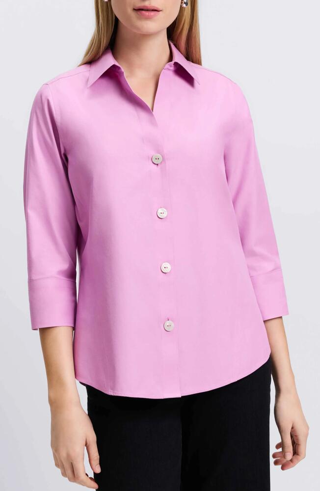 Foxcroft Paityn Button-Up Blouse in Rose Quartz Cover