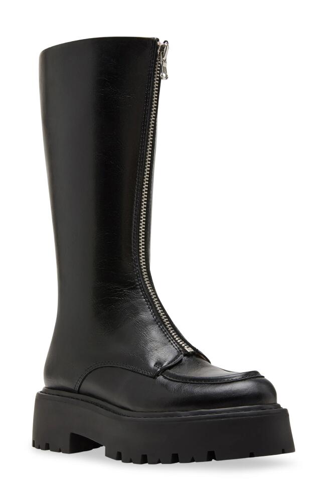 Steve Madden Rinza Moc Toe Boot in Black Leather Cover