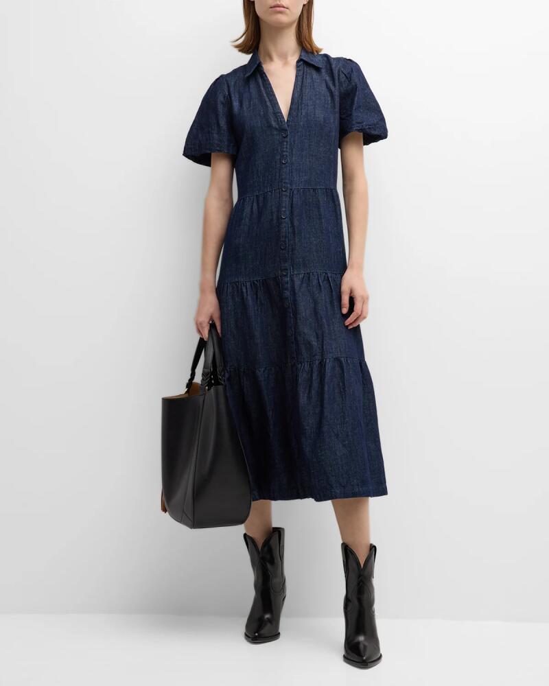 Brochu Walker Havana Tiered Puff-Sleeve Midi Dress Cover