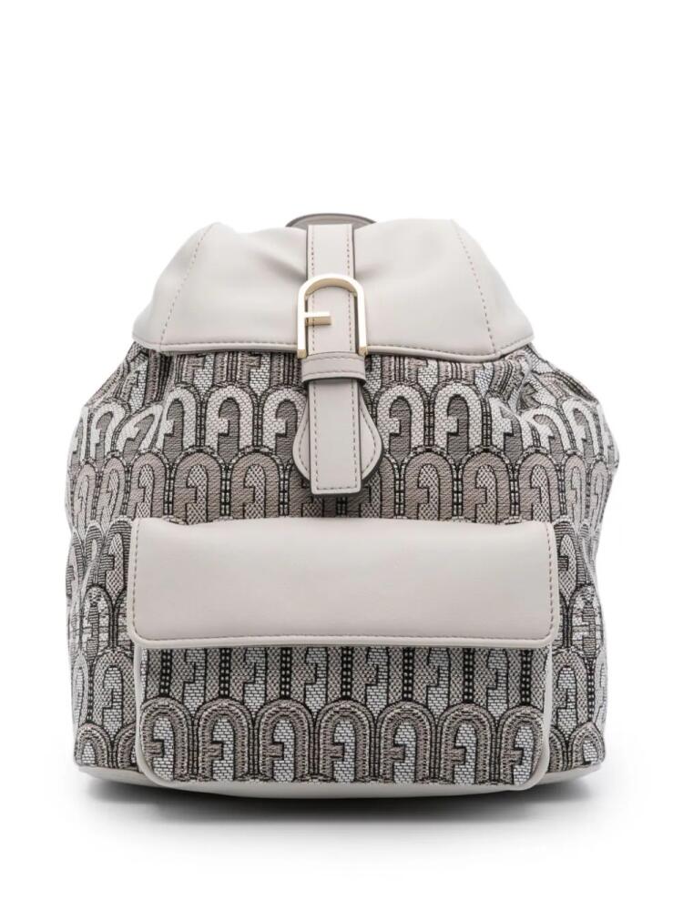 Furla Furla Flow logo-jacquard backpack - Neutrals Cover