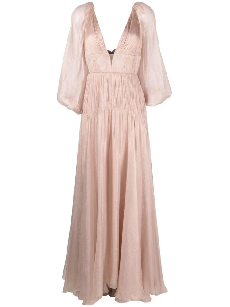 Maria Lucia Hohan Zeena metallic silk gown - Pink Cover