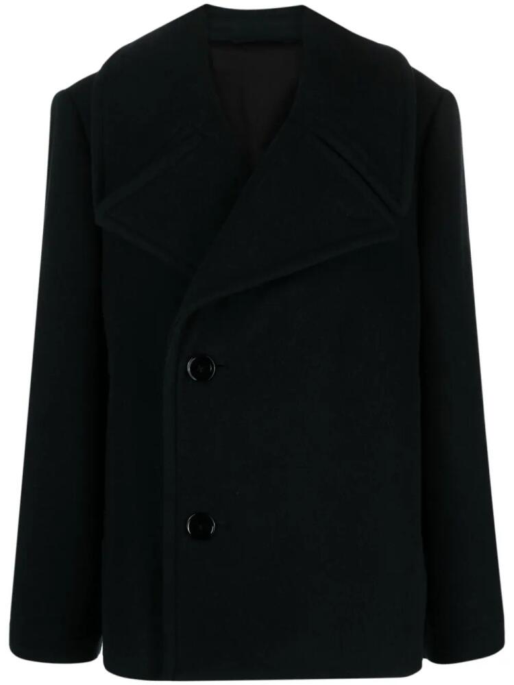 LEMAIRE double-breasted wool coat - Green Cover