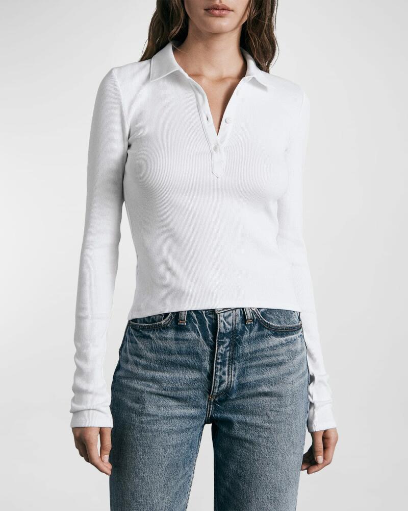 Rag & Bone Collared Long Sleeve Polo Top Cover