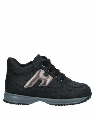 Hogan Woman Sneakers Black Soft Leather, Textile fibers Cover