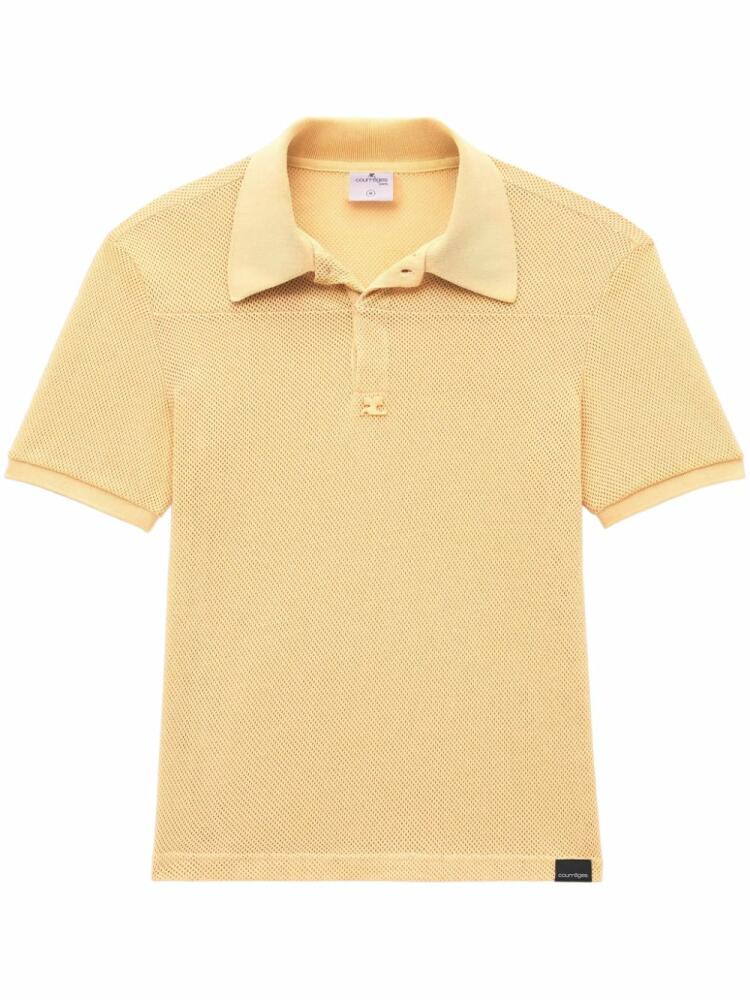 Courrèges logo-patch polo shirt - Yellow Cover