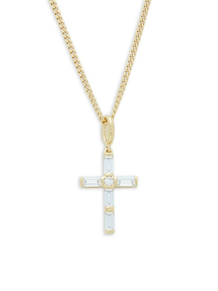 Adriana Orsini Women's 18K Goldplated Sterling Silver & Cubic Zirconia Cross Necklace Cover