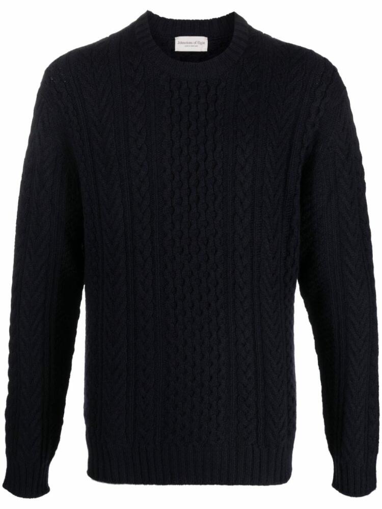 Johnstons of Elgin cable-knit cashmere jumper - Blue Cover