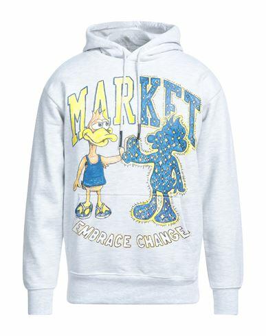 Market Dark And Light Bear Hoodie Man Sweatshirt Grey Cotton Cover