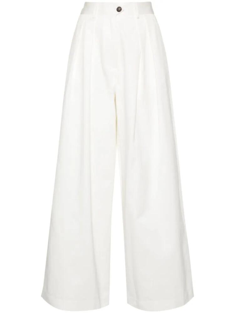 Société Anonyme Andy pleat-detail palazzo trousers - White Cover