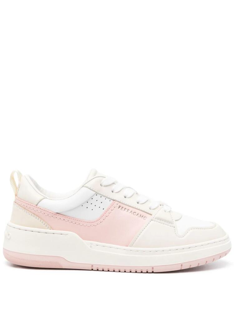 Ferragamo Dennis panelled leather sneakers - Pink Cover