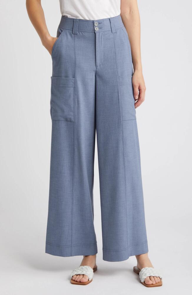 Wit & Wisdom 'Ab'Solution Skyrise Wide Leg Cargo Pants in Infinity Blue Cover