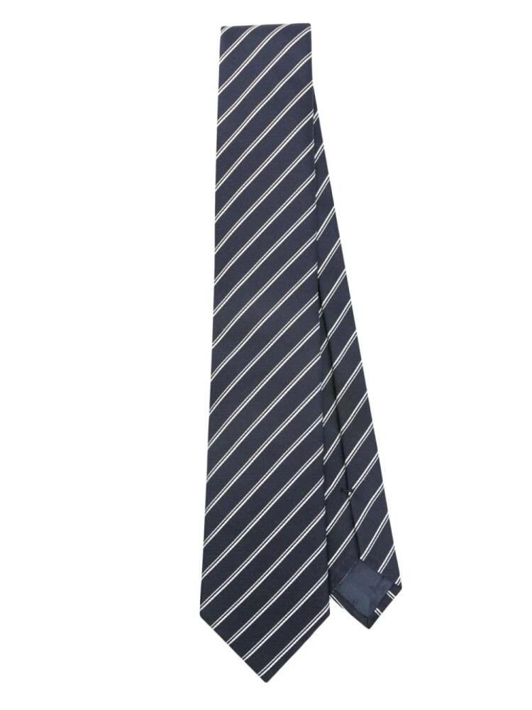 Emporio Armani striped silk tie - Blue Cover