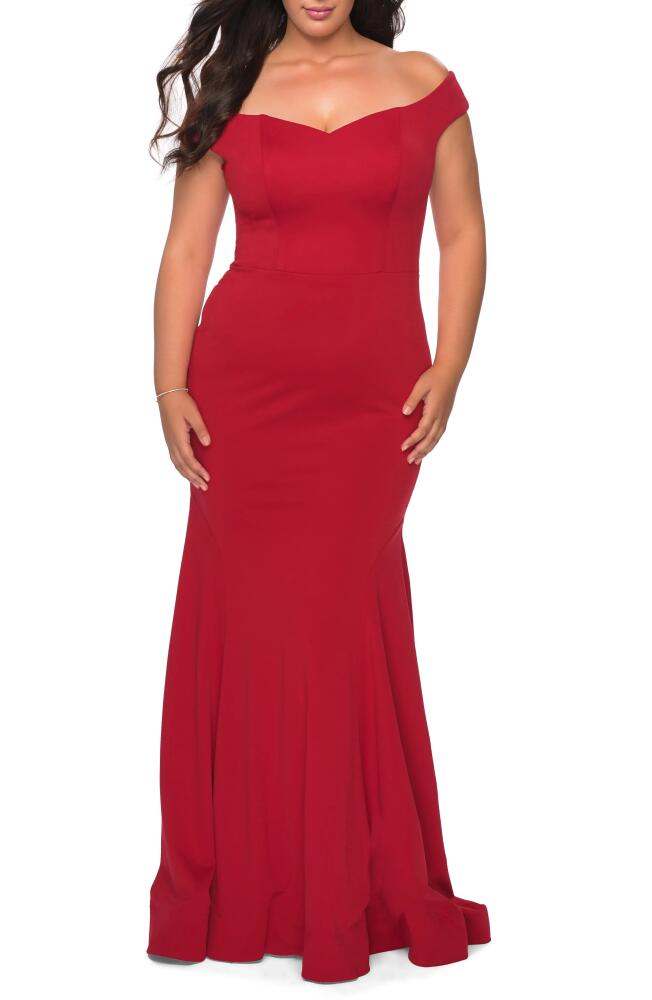 La Femme Off the Shoulder Gown in Red Cover