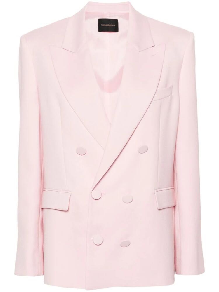 THE ANDAMANE double-breasted crepe blazer - Pink Cover