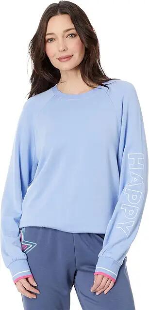 P.J. Salvage Choose Happy Long Sleeve Top (Peri) Women's Pajama Cover