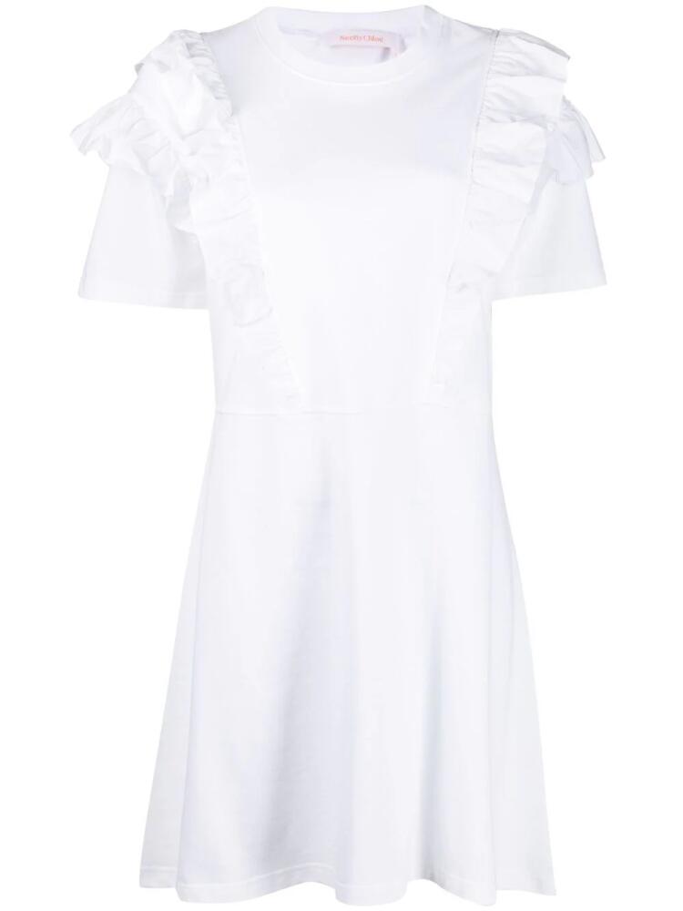 See by Chloé ruffle-trim cotton dress - White Cover