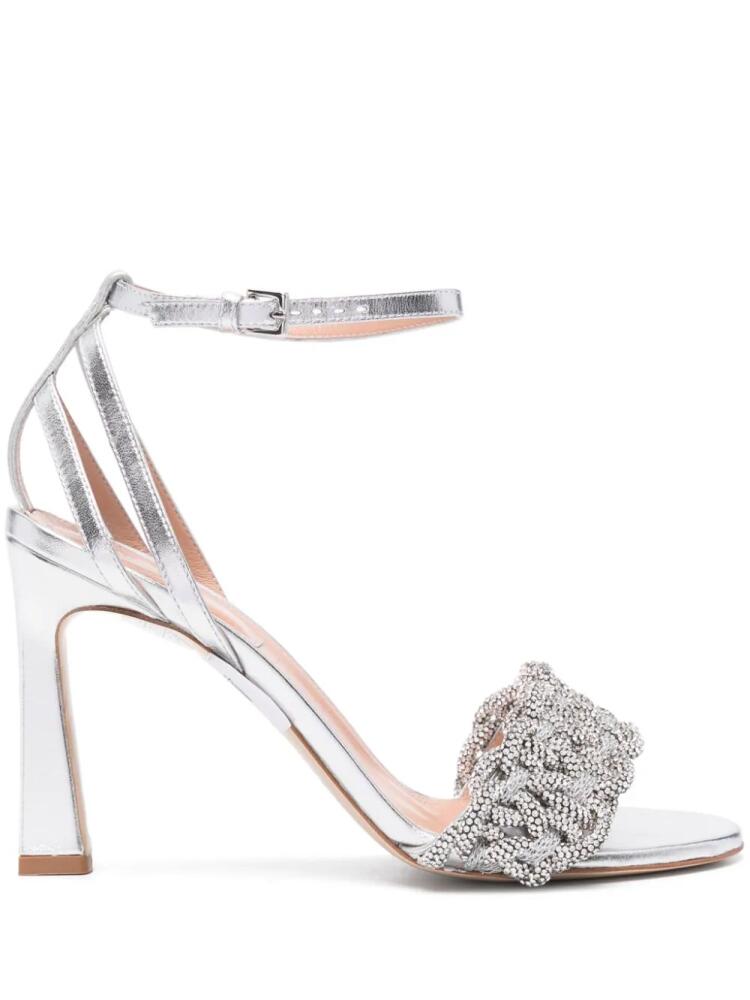 Alberta Ferretti 95mm crystal-embellished sandals - Silver Cover