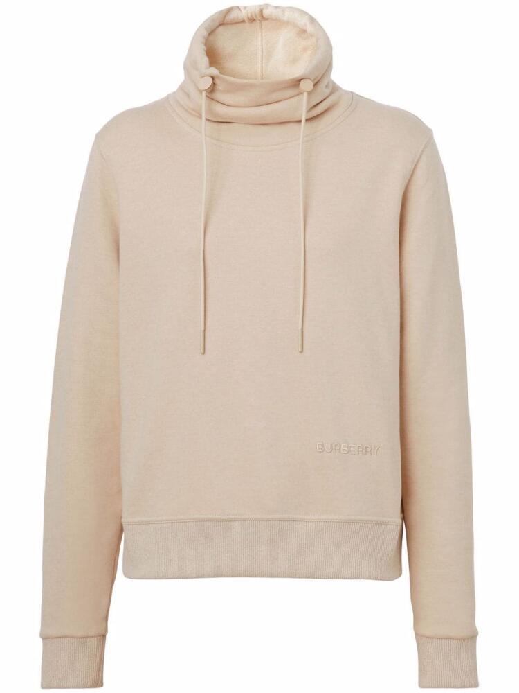 Burberry funnel neck logo-embroidered sweater - Neutrals Cover