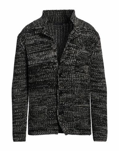 Daniele Fiesoli Man Cardigan Black Merino Wool, Polyamide Cover