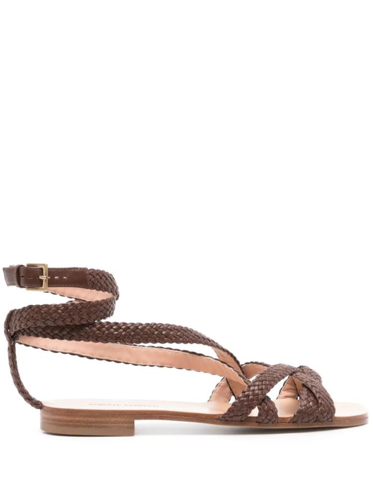 Alberta Ferretti braided leather sandals - Brown Cover