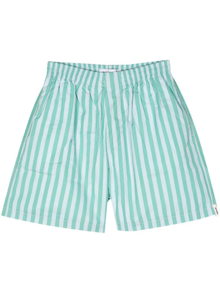 Sunnei striped cotton bermuda shorts - Green Cover