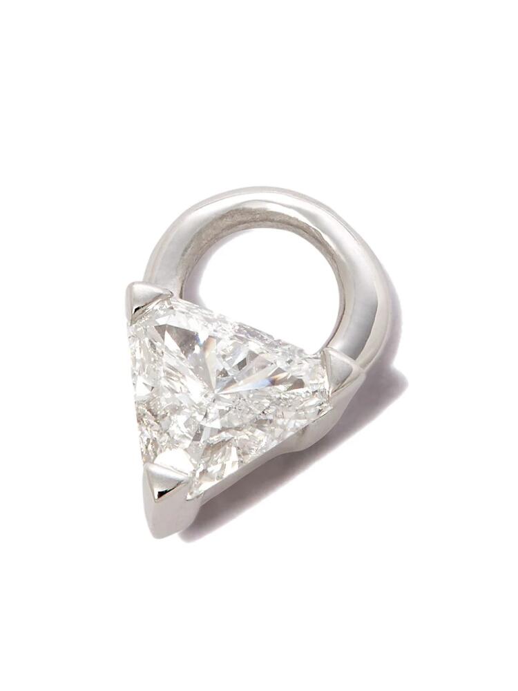 MARIA TASH 18kt white gold diamond triangle charm - Silver Cover