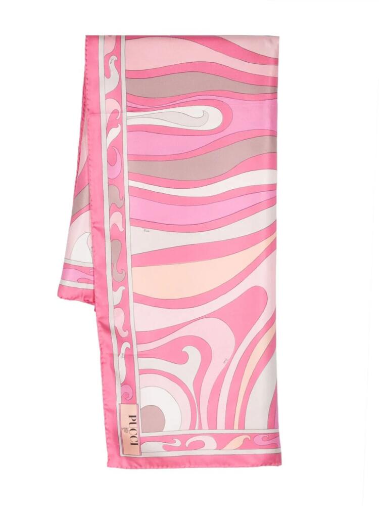 PUCCI Marmo-print silk scarf - Pink Cover