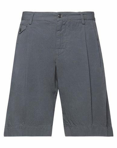 Dolce & gabbana Man Shorts & Bermuda Shorts Grey Cotton, Bovine leather Cover