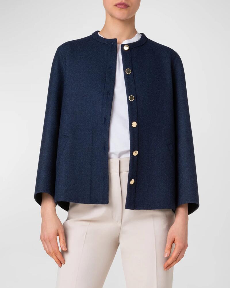 Akris Wilke Double-Face Wool Short Jacket Cover