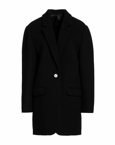 Isabel Marant Woman Coat Black Virgin Wool, Cashmere, Polyamide Cover