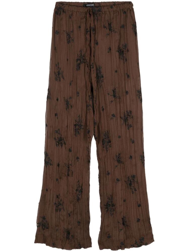 Sabina Musayev Jace semi-sheer wide-leg trousers - Brown Cover