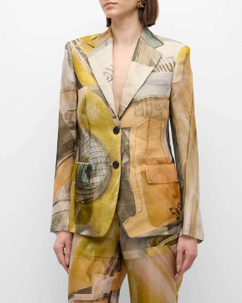 Helmut Lang Sheer Printed Blazer Cover