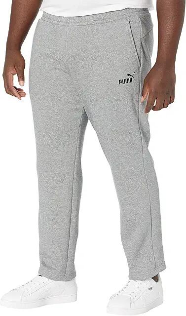 PUMA Big Tall Essentials Logo Fleece Pants (Medium Gray Heather) Men's Clothing Cover