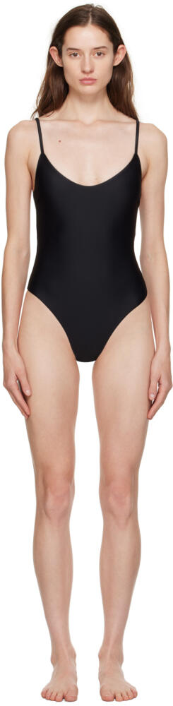 Matteau Black Scoop One-Piece Swimsuit Cover