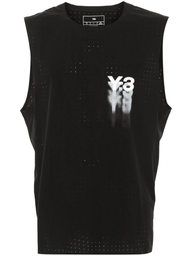 Y-3 logo-print tank top - Black Cover