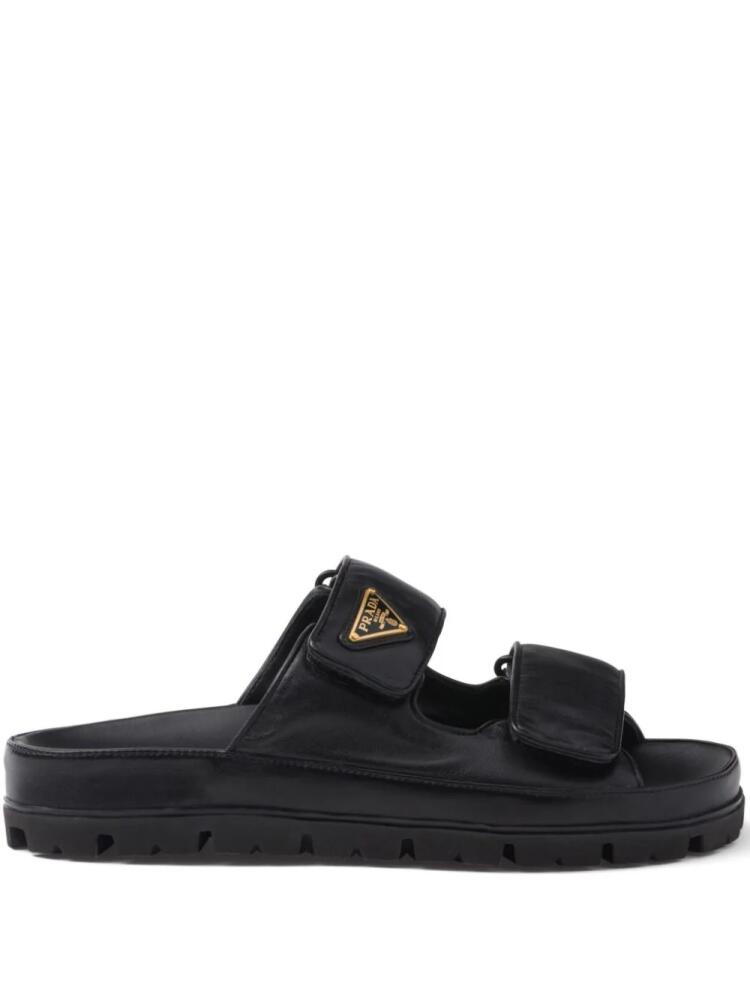 Prada padded leather slides - Black Cover