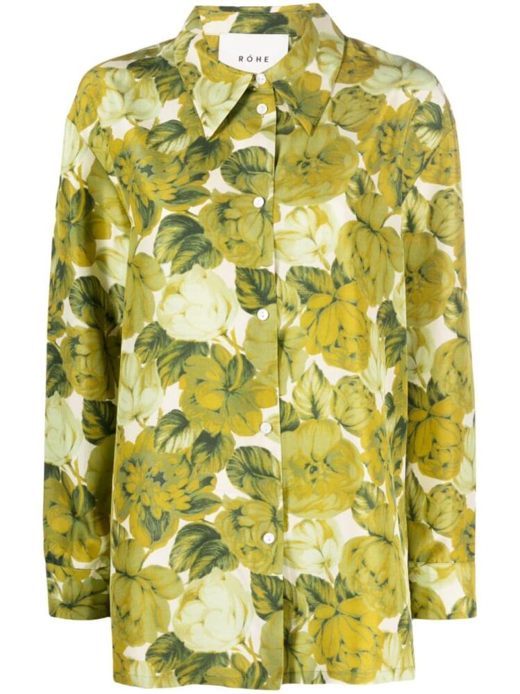 Róhe floral-print silk shirt - Green Cover