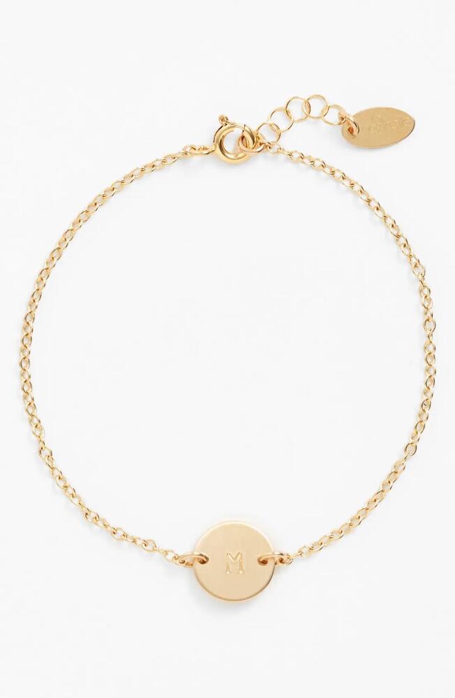 Nashelle Initial Mini Disc Bracelet in 14K Gold Fill M Cover