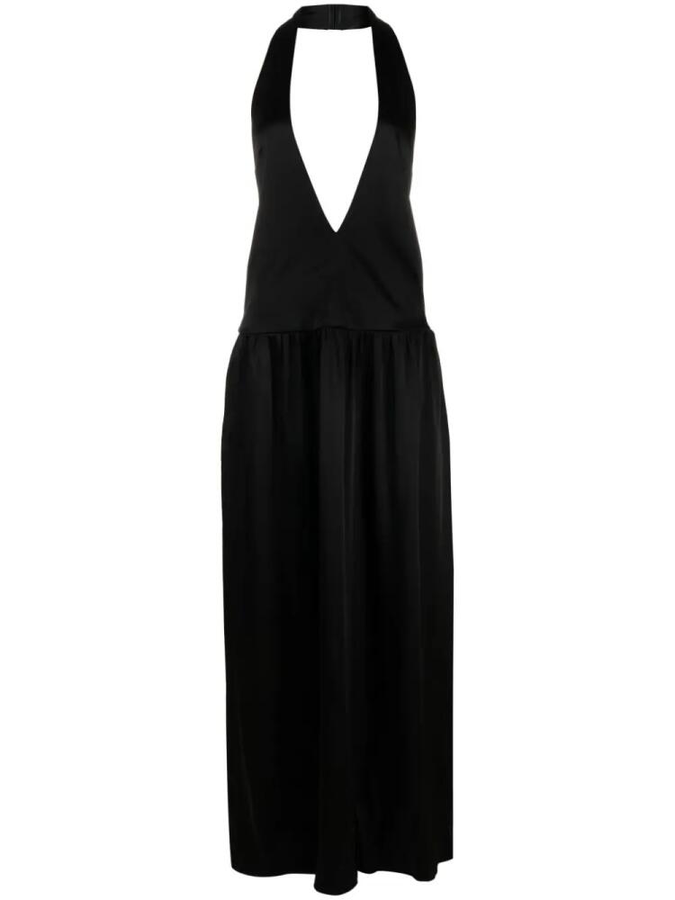 16Arlington plunging halterneck satin gown - Black Cover