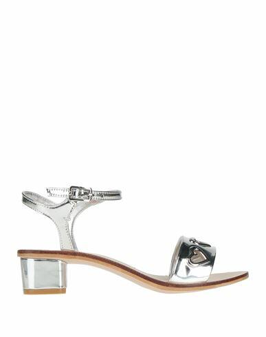 Love Moschino Woman Sandals Silver Textile fibers Cover