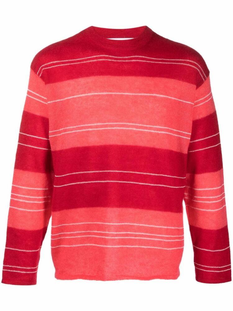 Sunnei striped patterned intarsia-knit jumper - Red Cover